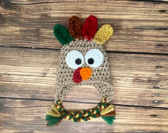 Baby TURKEY hat Thanksgiving Hat  (sizes nb - child)