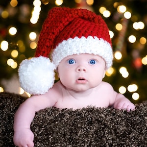 Santa Hat Green and Red Striped Nb-Adult sizes image 2