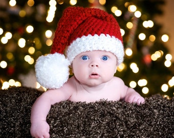 Baby Santa Hat  READY TO SHIP Nb-Adult sizes