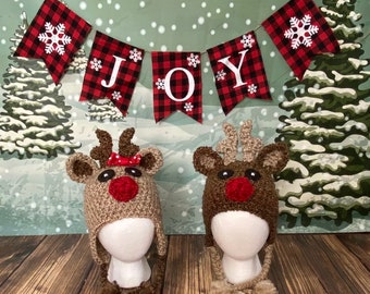 Baby Reindeer hat (sizes nb-child)