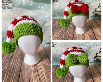 Cappello da Babbo Natale elfo scintillante per bambini prematuri - Taglie per adulti