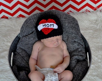 Baby 'MOM' Tattoo Beanie: Newborn to 36 Months, Valentine's Gift