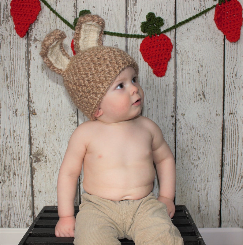 Bunny hat Photography prop 33 colors available nb, 1-3mos, 3-6mos, 6-12mos image 1