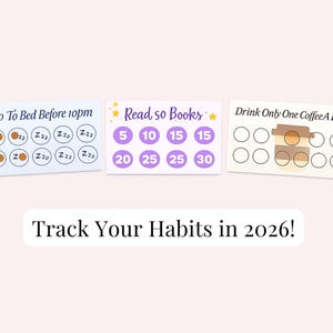 2026 Goal Punch Cards | Customisable | Editable | Downloadable | Habit Tracker Cards