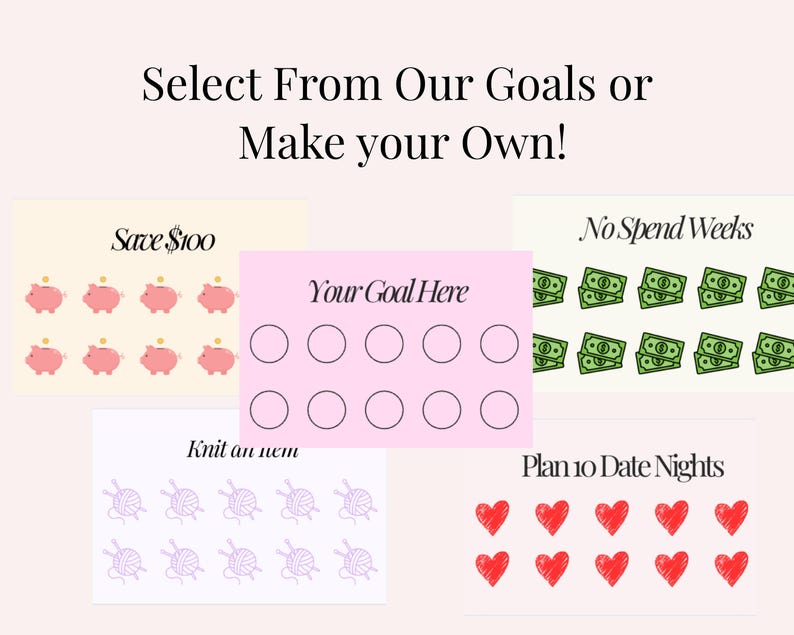 2026 Goal Punch Cards | Customisable | Editable | Downloadable | Habit Tracker Cards