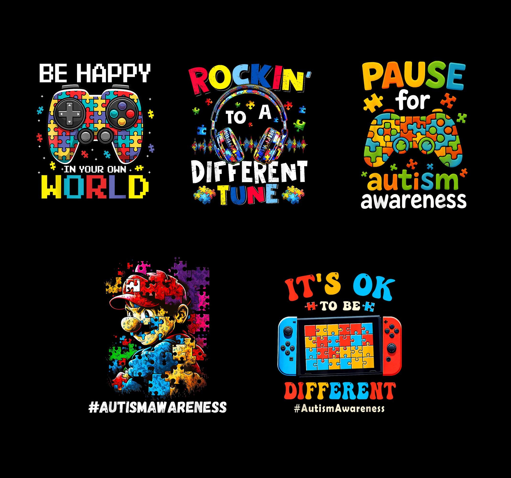 Autism Awareness Video Game Controller Png Sublimation Design Download ...