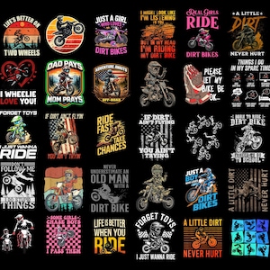 Pacchetto PNG Dirt Bike, PNG Motocross Rider, PNG Off-Road Racing, Sublimazione Sport Estremi, Grafica MX per T-Shirt e Adesivi immagine 1