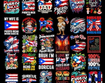 Paquete PNG de la bandera de Puerto Rico, diseño de viaje a una isla tropical con orgullo boricua, descarga digital