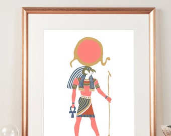 Ra Print | Egypt Wall Art | Giclee Poster | Gouache Illustration | Gallery Wall | Egyptomania Series | Home Decor