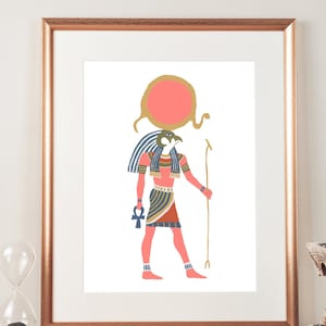Ra Print | Egypt Wall Art | Giclee Poster | Gouache Illustration | Gallery Wall | Egyptomania Series | Home Decor