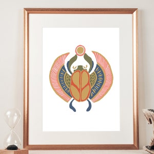 Scarab Print | Egypt Wall Art | Giclée Poster | Gouache Illustration | Gallery Wall | Egyptomania Series | Home Decor