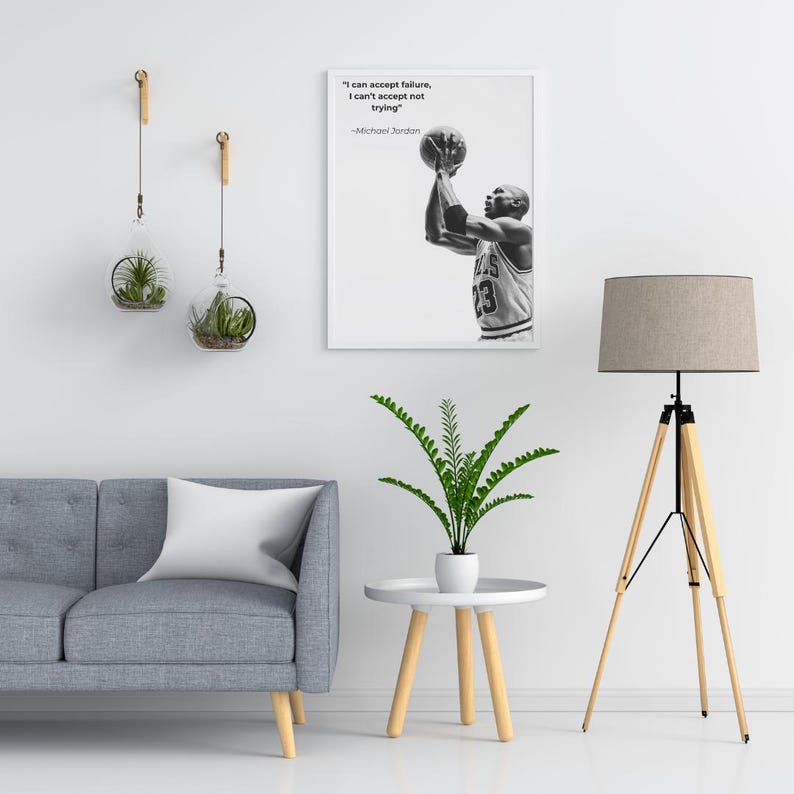 Basketball Quote Wall Art, Motivational Sports Poster, Black and White Gym Print, Athlete Mindset Office Decor image 16