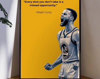 Basketball Quote Wall Art, Motivational Sports Poster, Black and White Gym Print, Athlete Mindset Office Decor