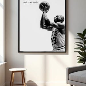 Basketball Quote Wall Art, Motivational Sports Poster, Black and White Gym Print, Athlete Mindset Office Decor image 12