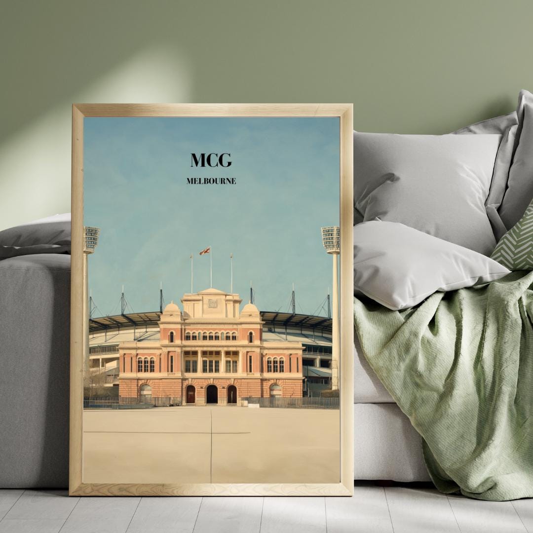MCG Cricket Ground Wall Art Print | Minimalist Cricket Decor ...