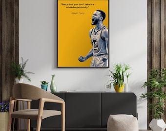 Basketball Quote Wall Art, Motivational Sports Poster, Black and White Gym Print, Athlete Mindset Office Decor