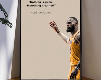 Basketball Quote Wall Art, Motivational Sports Poster, Black and White Gym Print, Athlete Mindset Office Decor