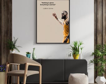 Basketball Quote Wall Art, Motivational Sports Poster, Black and White Gym Print, Athlete Mindset Office Decor