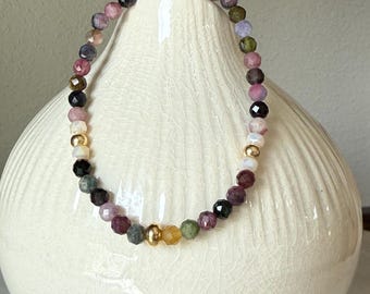Tourmaline Gemstone Gold Bracelet Women’s Jewelry