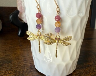 Dragonfly Tourmaline Earrings