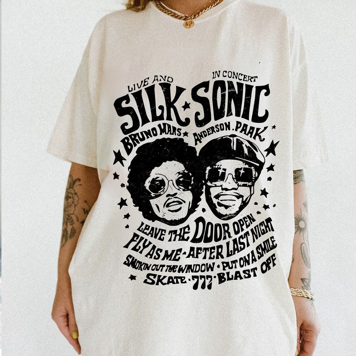 Silk Sonic #Bruno Mars t-shirt, music shirt, gift for fan, Anderson Paak  TE2933