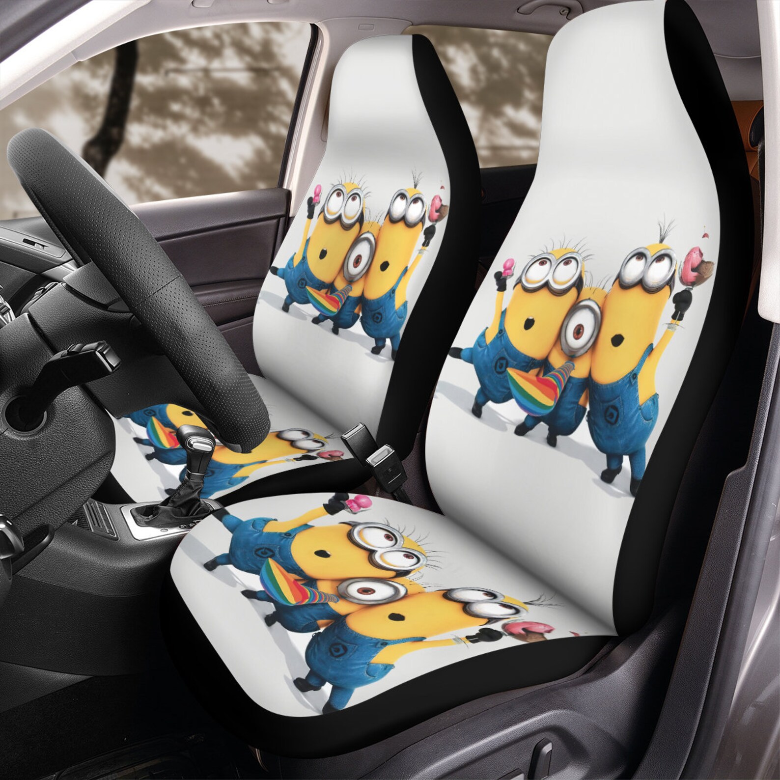 Minion Car Seat Covers 3D All Over Print Car Floor Mat, Cartoon