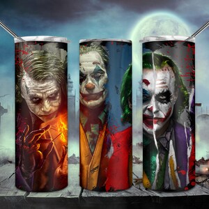 Joker Tumbler, Joker Sublimation Designs, Movie Character Tumbler Wrap, Halloween Tumbler PNG, 20oz Skinny Tumbler, Digital Download
