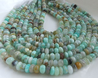 Peru Opal Beads Peru sky Blue Opal Tyre Beads Blue Opal smooth Spacer Beads 15 Blue Opal Beads for FindingsBeads