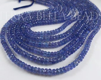 Tanzanite Rondelle Bead Tanzanite Beads Tanzanite Facets Beads | 16 Inches Strand Tanzanite Faceted Rondelle Beads Strands