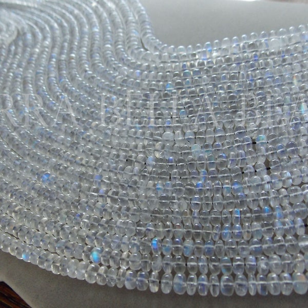 6.5" transparent AAA RAINBOW MOONSTONE smooth gem stone rondelle beads 4mm 4.5mm 5mm 5.5mm 6mm 6.5mm 7mm