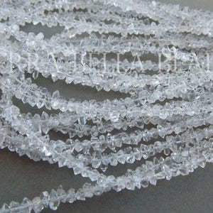 7&quot;  HERKIMER DIAMOND quartz natural faceted gem stone crystal nugget beads 3mm - 4mm