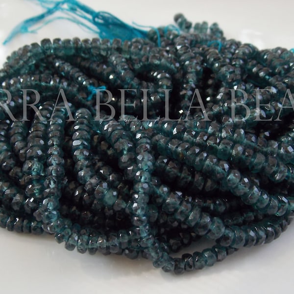 7" strand AAA teal blue KYANITE faceted gem stone rondelle beads 2.5mm 3mm 3.5mm 4mm