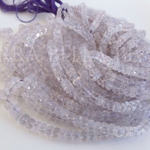 7" AAA lavender MOON QUARTZ faceted gem stone rondelle beads 3mm 3.5mm 4mm 4.5mm 5mm 5.5mm
