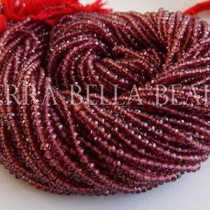 13" red AAA MOZAMBIQUE GARNET faceted rondelle gem stone beads 2.8mm calibrated