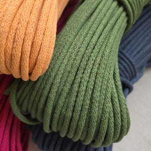 7mm Stiff Cotton Rope, Polyester Core, Bag Making, Basket Cord, Crafting Supplies