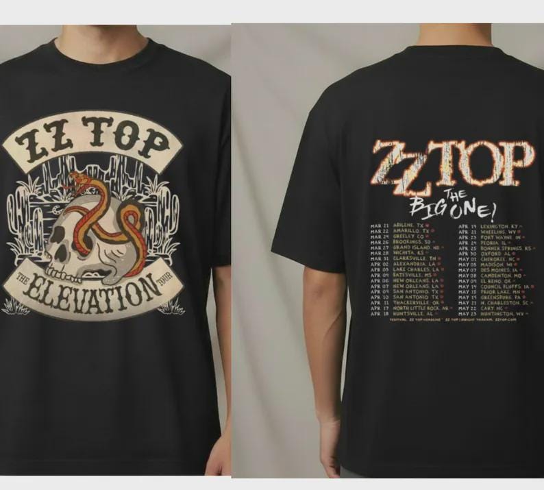 Zz Top 2026 Tour Tshirt - Etsy