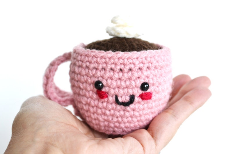 Amigurumi Coffee or Tea Cup Pincushion Crochet PDF Pattern image 2