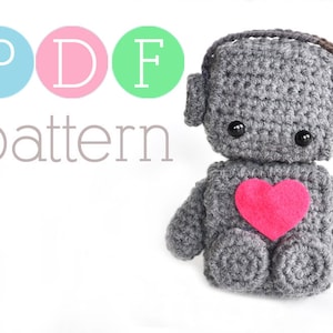 Amigurumi Romantic Robot - Crochet PDF Pattern
