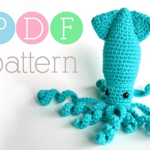 Amigurumi Sparkling Squid - Crochet PDF Pattern