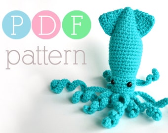 Amigurumi Sparkling Squid - Crochet PDF Pattern