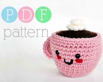 Amigurumi Coffee or Tea Cup Pincushion - Crochet PDF Pattern