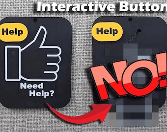 May include: Two black rectangular interactive buttons with rounded corners. The left button features a yellow 'Help' label, a white thumbs-up icon, and the text 'Need Help?'. The right button shows a yellow 'Help' label and a large red 'NO!' graphic.