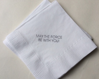 Star Wars Beverage Napkins / may the force be with you  /  Set of 50