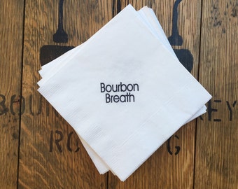 Kentucky Derby / Beverage Napkins / Bourbon Breath /  Set of 50 / horseshoe / Derby Party / Cocktail napkins