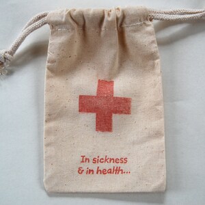 First-Aid Hotel Room Drop for Out of Town Guests Muslin Bags / Set of 25/ perfect for weddings / Wedding Favor Bags image 2