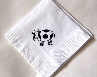 Cow or Pig Beverage Napkins / Farm Animal Birthday Party /  Set of 50