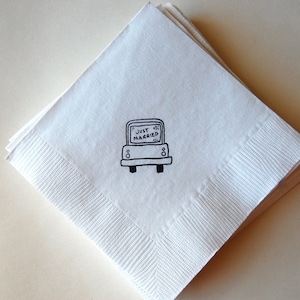 Just Married Beverage Napkins / Set of 50 / Perfect for Weddings