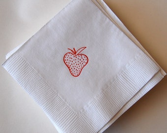 Strawberry Napkins / Set of 50 / Berry Party