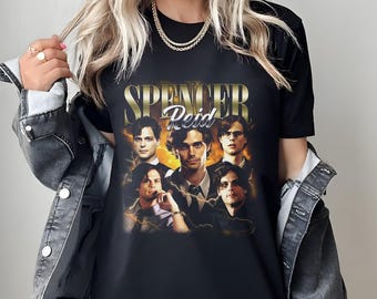 Vintage Spencer Reid T-Shirt, Grafik Unisex T-Shirt, Retro 90er Fans Homage T-Shirt, Geschenk für Frauen und Männer