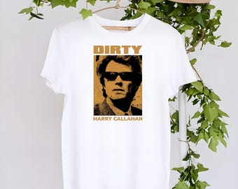 T-shirt Inspecteur Callaghan Dirty Harry – Clinton Eastwood, Coton Flammé, Made In Italy